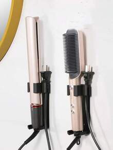 2pcs Simple White Storage Holder, Plastic Black Punch Free Storage Rack For Household - màu đen - Xem 9