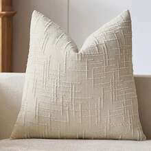 1 pieza Funda de almohada de chenilla neutra, funda de cojín decorativa de textura suave, adecuada para sofá, cama, decoración del hogar, 45 x 45 cm - Blanco - Ver 11
