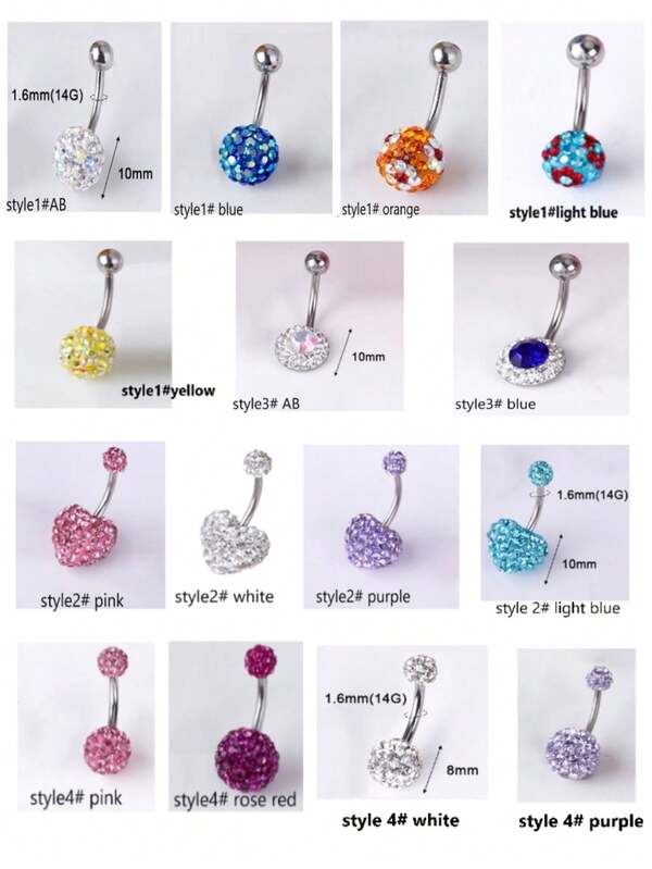 1pc Skin-Friendly Hypoallergenic Titanium Steel Navel Piercing With 5A Zirconia Stones, Colorful Zirconia Navel Ring, Unisex Personalized Body Jewelry