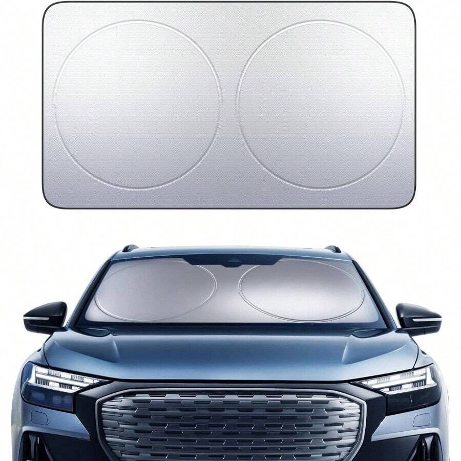 Parasol para Auto Parabrisas u2013 Sol de 4 Capas 240T y Parabrisas Reflectante, Fcil de Instalar, Plegable, 64x34 Cubre Sol para Auto, Parasol Automovil para Medium Sedan, SUV - 64" x 34" - Ver 1