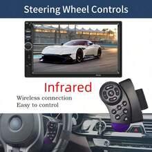 1 DIN Car Radio, 7-Inch Car Multimedia Player, Supports CarPlay, Android Auto, HD Touchscreen, Smartphone Connectivity, FM/AUX Input