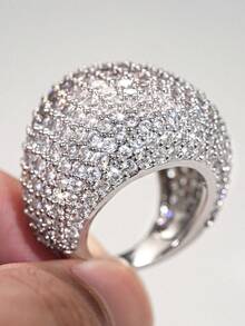 1 pieza Hermoso Anillo de Circonita Cúbica para Mujer, Regalo de Joyería para Boda, Día de San Valentín - 1# - Ver 9