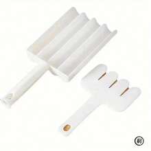 1 máquina de cocina cuádruple para hacer bolas de arroz y carne, molde doméstico para albóndigas de pescado, cuchara de plástico para procesar relleno de carne - 1 pieza - Ver 2