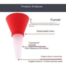 مجموعة ملء زيت محرك السيارة قمع عالمي قابل للتعديل بعرض مشبك قابض من البلاستيك PVC أداة صب الزيت متعددة الوظائف للسيارات