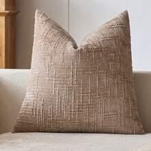 1 件中性雪尼尔枕套，柔软纹理装饰抱枕套，适用于沙发、床、家居装饰，45 X 45 厘米 - 米色 - 查看 14