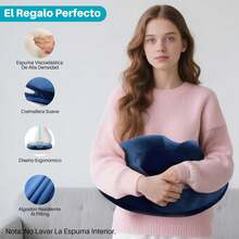 Cojí de Asiento para Oficina en Azul Marino - Espuma Memoria para Hemorroides, Coxis y Cí - Diseño Ergonómico y Transpirable - Azul Marino - Ver 8