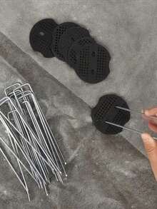 50/100pcs Garden Nail + Washer + Hook Set - Lawn Landscape Nails/Galvanized U-Shape Ground Pegs/Heavy Duty Garden Anchors, Suitable For Cloth Fixing/Grass Cloth Decoration/Yard Construction