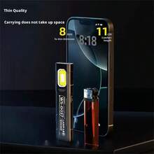 Portable Clip On Flashlight With COB Multifunctional Magnetic EDC Light Work Light Mini Flashlight For Outdoor Hiking Camping - Black - View 7