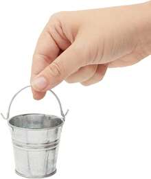 Juvale - Paquete de 24 cubos de metal con asas para recuerdos de fiesta, peque?os cubos de lata galvanizados (5.08 x 5.08 cm) - albaricoque - Ver 6