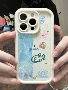 Progettato con uno stile di pittura a tema oceano, è una custodia per telefono elegante e bella compatibile cone per i modelli 17/17pro/17promax/16/15/14/13/12/11/ProMax/Pro/Plus/XSMax/XS, e anche per Galaxy S22/S23/S24/S25/Plus/FE/Edge/Ultra.