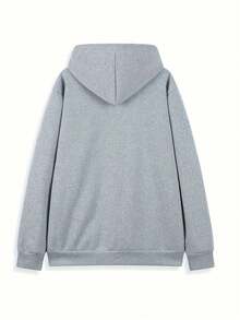 Sudadera con Capucha para Hombre | Manga Larga, Sudadera Casual con Capucha, Patrón Geométrico, Bolsillo, Ideal para Primavera/Otoño, Corte Regular - Gris - Ver 2