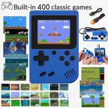 1台400合1便携式复古游戏机，Macaron Mini掌上游戏机，内置400款经典游戏，1020mAh长效电池，大尺寸彩色屏幕，支持电视连接，单人/双人游戏