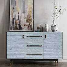 Arthome 40x300CM Papel de Contacto Autoadhesivo Vinilo de PVC Grano de Beige Lino Impermeable,Papel Pintado Vinilo Decorativo para Muebles,Encimera,Cocina,Estante - Grano de Lino Azul - Ver 10