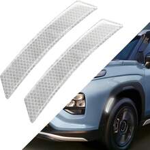 2PCS Reflective Trim Side Marker Stickers, Reflective Car Stickers, Side Reflectors Car, Auto Exterior Accessories Reflector Guard Fit Truck Wheel Well Arch Bumper Fenders (White) - 白色 - 查看 1