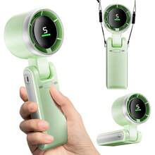 3 In 1 Portable Turbo Fan (Handheld Fan, Desk Fan,  Neck Fan) 10 Hours Battery Life, 5 Speeds, 40000RPM Beast, 180°   Foldable, Personal Fan With LED Display, Father'S Day Gifts & Gifts Boyfriend & Desk Accessories & Cool Stuff - 綠色,三合一 - 查看 9