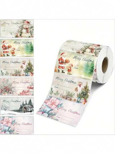 Etiquetas para presentes de Feliz Natal, Adesivos com nome de Natal para embrulhar presentes com pinguim, Conjunto de etiquetas de Natal com 180 adesivos, Etiquetas de Papai Noel para sacolas de presente, Etiquetas de Natal para meninos e meninas, decoração de presentes 7,5 x 4,0 cm, Presentes de Natal, Embrulho festivo, Etiquetas festivas, Design de pinguim, Acabamento liso, Adesivos reutilizáveis, Etiquetas para presente, Presentes para família, Presenteadores