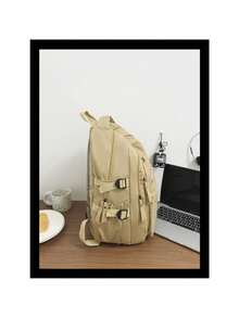Large Capacity Women's Backpack, Casual Style, For Travel And Studies, Model 6603 - Red - View 5