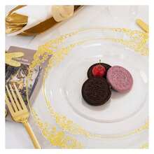Clear Plastic Plates & Silverware Set - 350pc Disposable Dinnerware For 50 Guests - As Picture/Z - View 8