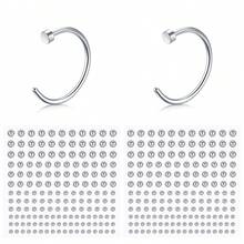 4Pcs Fake Piercing Jewelry Set, 2Pcs Fake Lip Rings And 2 Sheets Stickers - Nose Ring, Eyebrow, Lip Ring, Labret Studs & More - Adhesive Face Jewelry