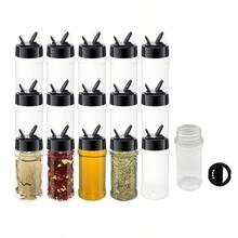 1-12 حبة، حاوية تخزين، حاوية توابل محكمة الإغلاق سعة 3.5 أونصة، مزودة بغطاء برغي أسود، علبة توابل شفافة محكمة للنقل، تستخدم للتوابل والمساحيق والفلفل والملح، منظم ومخزن للمطبخ، اكسسوارات المطبخ
