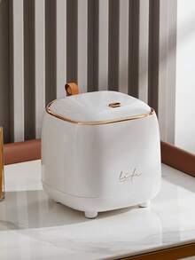 2 Pieces Set Of Luxury-Style Desktop Trash Cans, Compact Trash Bins With Lids, Push-Button Mini Trash Cans, Kitchen/Bathroom/Bedroom/Office Desktop Accessories, Home Decor, Room Decor, Household Storage & Cleaning Supplies