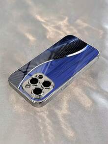 1pc Blue Scale Pattern Stripe Mobile Phone Case, Suitable For IPhone17/17air/17pro/17promax/ 1/11pro/11promax/12/12pro/12promax/13/13pro/13promax/1414plus/14pro/14promax/15/15plus/15pro/15promax/16/16pro/6plus/16promax/16e, Galaxy A52/A53A54/A55/A5, S21/S2/S2/24s25 Plus, Ultra, With Lens Protection, Fashion, Advanced Protection, Is A Great Gift For Ladies, Men, Girls And Boys - Silver - View 4