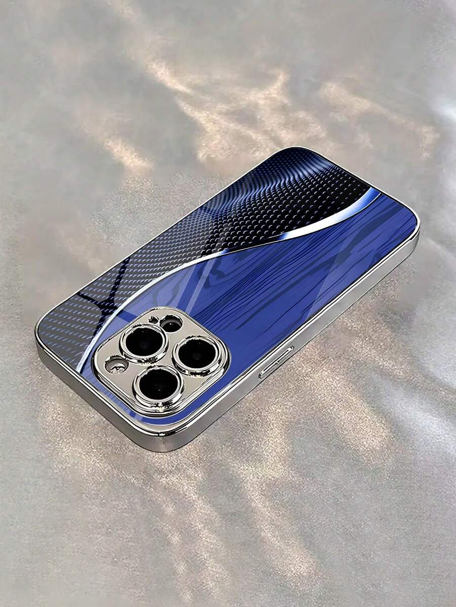 1 Ốp lưng điện thoại họa tiết sọc màu xanh lam, thích hợp cho iPhone17/17air/17pro/17promax/1/11pro/11promax/12/12pro/12promax/13/13pro/13promax/1414plus/14pro/14promax/15/15plus/15pro/15promax/16/16pro/6plus/16promax/16e, Galaxy A52/A53A54/A55/A5, S21/S2/S2/24s25 Plus, Ultra, có bảo vệ ống kính, thời trang, bảo vệ tiên tiến, là món quà tuyệt vời cho các quý cô, quý ông, các cô gái và các chàng trai - Bạc - Xem 1
