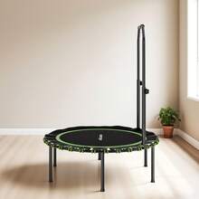 SPORTNOW 40'' Foldable Fitness Trampoline, Mini Trampoline Bungee Rebounder With 5-Level Adjustable Handle For Adults Indoor Outdoor Exercise - Green - View 8