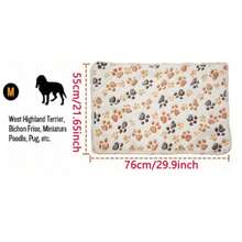 1 Piece Puppy Blankets Super Soft Warm Sleep Mat Paw Print Blanket Fluffy Premium Fleece Pet Blanket Flannel Throw Dog Blankets For Small Dogs Puppy Cat