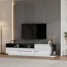 Television Stands & Entertainment Centers - Black White + Particle Board + 60-69 Inches - View 1