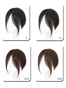 10英寸合成纤维女士假发，带刘海，自然蓬松轻盈，完美遮盖白发和稀疏刘海，发饰 - 彩色 - 查看 3