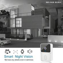 Smart Video Doorbell, HD Security Camera, Night Vision, Motion Sensor, Two-Way Audio, Wi-Fi Connectivity, Wireless Installation, App Alerts, Battery/USB Powered, Home Security Control Via App