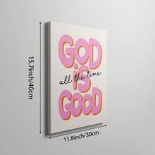 1 幅上帝始终善良名言墙面艺术画复古基督教印刷帆布印刷画耶稣海报圣经艺术装饰适用于卧室、客厅或办公室无框