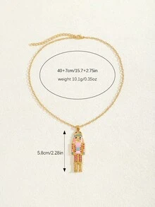 1 colar com pingente de quebra-nozes de Natal, colar com pingente de quebra-nozes de soldado com strass fofo, joia de Natal adequada para mulheres, uso diário, festa de Natal, roupa essencial de inverno - Multicolorido - Ver 6