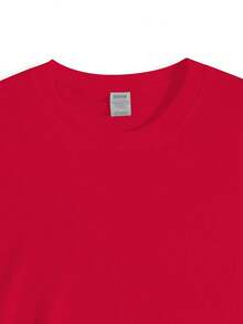 Melrose Avenue Los Angeles Crop T-Shirt Urban Streetwear Script Logo Back Print Casual Summer Lightweight Top Boxy Style Hip Hop Fashion-Unisex-L91 - 紅色 - 查看 4