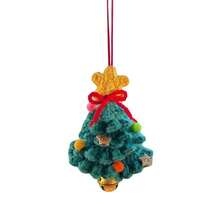 Car Rearview Mirror Charms Cute Crochet Christmas Tree Hanging Decorations Small Ornaments - Dark Green - View 7