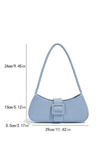 Túi xách có khóa thắt lưng, Túi đeo vai thời trang mùa hè mới, Túi đeo nách đơn giản - Màu xanh lam - Xem 6