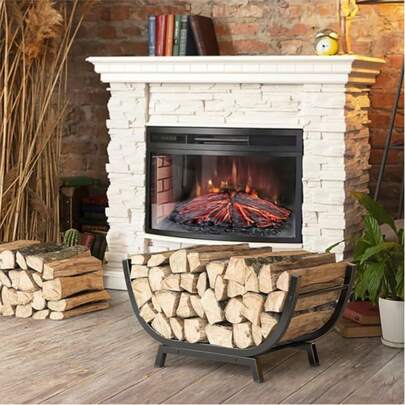 1pc Firewood Log Burning Rack Wood Log Burning Rack Holder Heavy Duty Wood Grate Fireplace Log Grate,Firewood Rack Outdoor ,Indoor Firewood Storage And Firewood Rustproof Holder,Stable Log Holder And Fireplace Decor OrganizerB0DBYT6PGC
