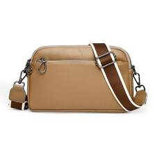 Soft Leather Fashion Women's Bag - Khaki - View 1