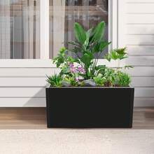ZhdnBhnos DYNAMI Steel Metal Planter Box,12in Tall Outdoor Planter Black Rectangular Flower Box,Modern Long Planter Drative Planter For Gardens,Patios,Balconies, Rntrances, Front Porches,25 * 12 * 12in - màu đen - Xem 2