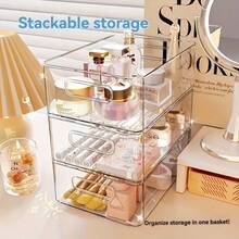 1/2/3 buc cutii de depozitare transparente stivuibile, cutii organizatoare multifuncționale care economisesc spațiu pentru bucătărie, baie, dormitor, masă de cafea în sufragerie, birou, containere ideale pentru organizarea casei