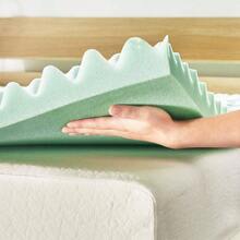 - Colchn de Espuma viscoelstica de 5 Zonas de 1.5 Pulgadas, infusin de Aloe calmante, Esencial para recmara, tamao Completo - Aloe verde + 3,81cm + Individual + 5 Zonas - Ver 3