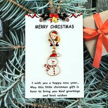 5个圣诞钥匙扣，包含圣诞老人、圣诞树、花环、拐杖糖、雪人等经典圣诞元素。卡片上印有“圣诞快乐”字样以及祝福语“祝您新年快乐，愿这份小小的圣诞礼物为您带来美好的问候和祝福”，适合作为圣诞节和新年礼物，传递节日祝福。也可作为包包挂饰、汽车饰品、教师礼物、朋友礼物或姐妹礼物。 - 彩色 - 查看 6