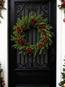 4/6/8 Peças Galhos de Pinheiro e Bagas de Azevinho Artificiais, Plantas Falsas, Adequadas para Decoração de Outono, Inverno, Natal, Presentes de Aniversário, Itens Essenciais para Feriados, Quarto, Sala, Decoração Doméstica, Decoração de Quarto de Natal, Presentes de Natal