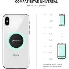 Lminas Metlicas Reemplazo de Placa Metal para Soporte Celular Automvil Magntico de Repuesto, Montar en Auto con Adhesivo para, 2 Redondas y 2 Rectangulares - A497 - Ver 5