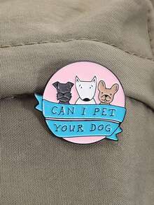 1PC Can I Pet Your Dog Enamel Pins Cartoon Cute Puppy Animal Metal Brooches Clothes Lapel Badge Funny Jewelry Gift For Friends