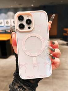 1 Ốp lưng điện thoại sạc từ tính thiết kế nơ hồng, tương thích với iPhone 16 Pro Max, 11/12/13/14 Plus, 15 Pro/15 Plus/15 Pro Max, 7 Plus/8 Plus, X/XS Max/XR, 11 Pro/12 Pro/13 Pro/14 Pro, 12 Mini/13 Mini, 11 Pro Max/12 Pro Max/13 Pro Max/14 Pro Max/14 Plus, 6/6S/6 Plus/7/8, 16 Pr/16 Pro/16 Plus/16 Pro Max, 12 Pro 17/17 Pro Max - Hồng - Xem 3