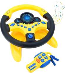 Steering Wheel Toy For Car Backseat Pretend Driving Simulated Driving - Yellow - View 11