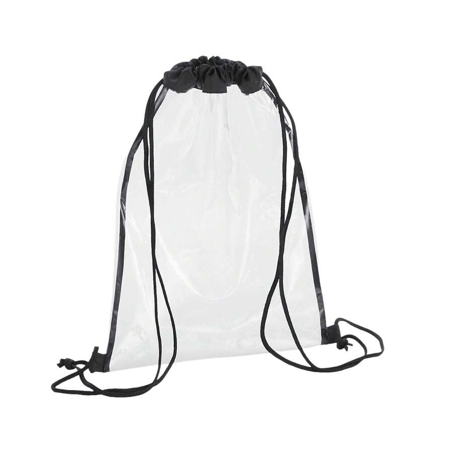 Bagbase Drawstring Bag (Clear/Black) - 50% EVA/50% Polyester - (BC5503) - Clear - View 1
