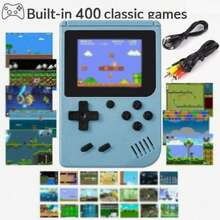 1台400合1便携式复古游戏机，Macaron Mini掌上游戏机，内置400款经典游戏，1020mAh长效电池，大尺寸彩色屏幕，支持电视连接，单人/双人游戏